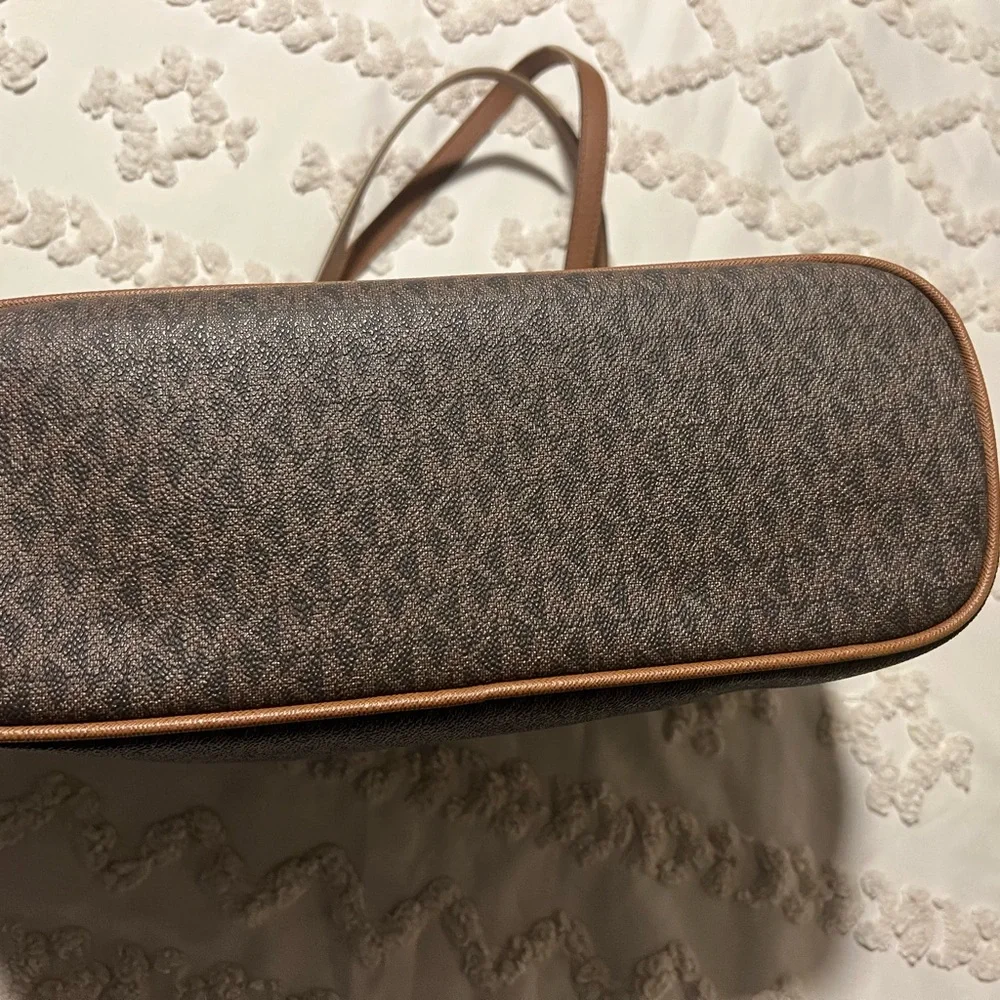 Michael Kors Brown Tote with Colorful Patches - Picture 3 of 13